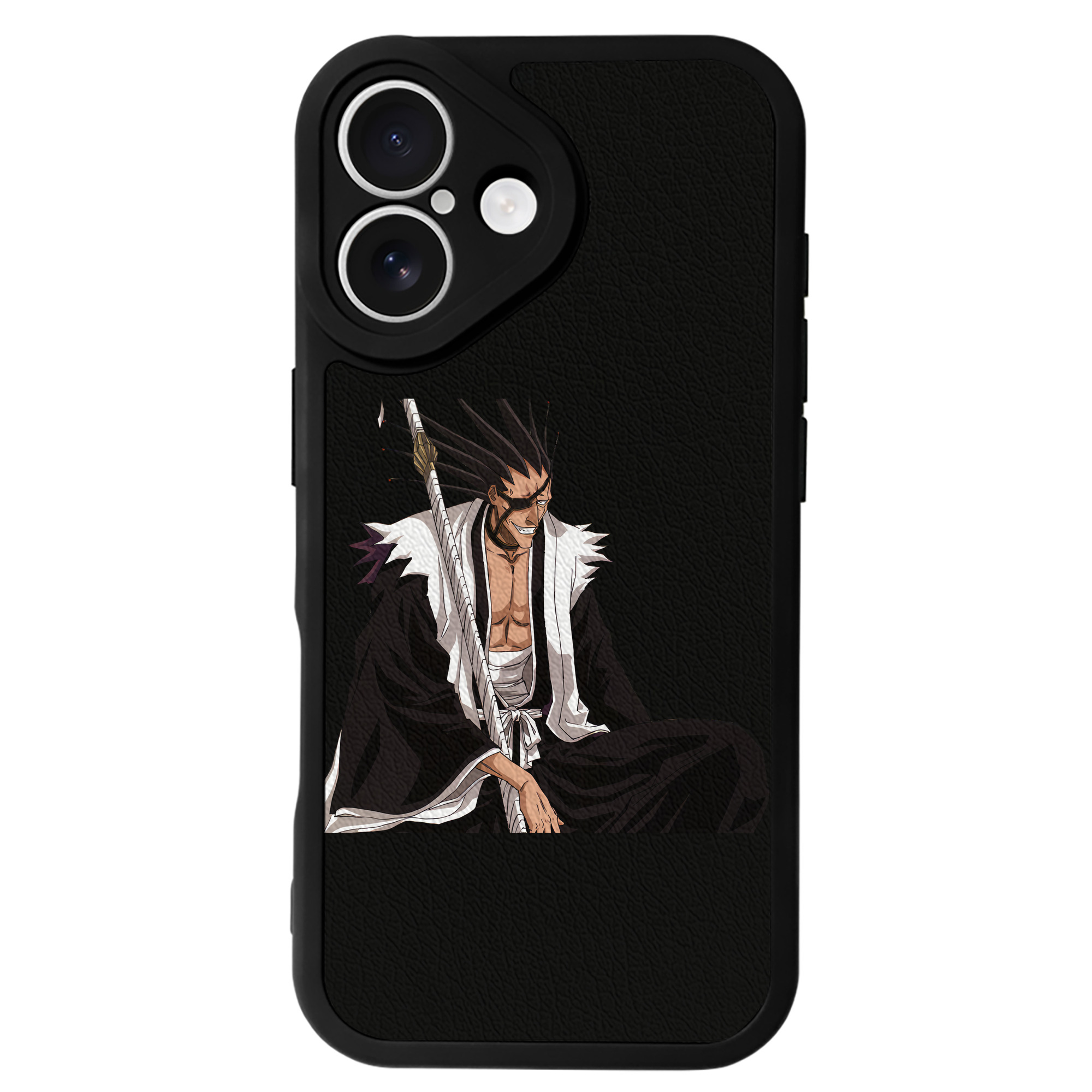（画像用） ブリーチ ざらき けんぱち BLEACH Zaraki Kenpachi 【iPhone 16シリーズ対応】シリコンスマホケース（レザー調） 材質：シリコン
